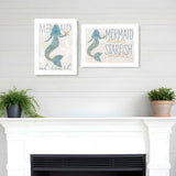 Set Of Two Two Mermaids 1 White Framed Print Wall Art - Homeroots - Flyclothing LLC