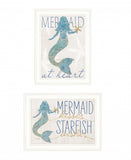 Set Of Two Two Mermaids 2 White Framed Print Wall Art - Homeroots - Flyclothing LLC