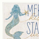 Set Of Two Mermaid Kisses Starfish Wishes 2 White Framed Print Wall Art - Homeroots - Flyclothing LLC