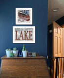 Set Of Two Lake Life is Better 1 White Framed Print Wall Art - Homeroots - Flyclothing LLC