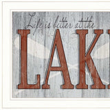 Set Of Two Lake Life is Better 1 White Framed Print Wall Art - Homeroots - Flyclothing LLC