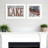 Set Of Two Lake Life is Better 1 White Framed Print Wall Art - Homeroots - Flyclothing LLC