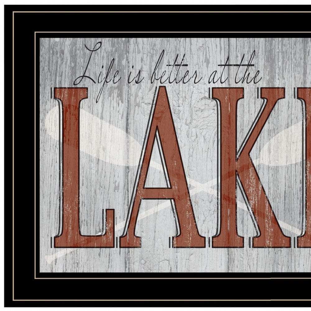 Set Of Two Lake Life is Better 2 Black Framed Print Wall Art - Homeroots - Flyclothing LLC