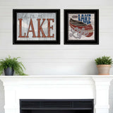 Set Of Two Lake Life is Better 2 Black Framed Print Wall Art - Homeroots - Flyclothing LLC