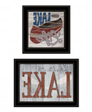 Set Of Two Lake Life is Better 2 Black Framed Print Wall Art - Homeroots - Flyclothing LLC