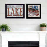 Set Of Two Lake Life is Better 3 Black Framed Print Wall Art - Homeroots - Flyclothing LLC
