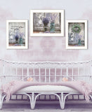 Set Of Three Love Life And Lavender White Framed Print Wall Art - Homeroots - Flyclothing LLC