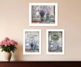 Set Of Three Love Life And Lavender White Framed Print Wall Art - Homeroots - Flyclothing LLC