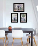 Set Of Three Love Life and Lavender Black Framed Print Wall Art - Homeroots - Flyclothing LLC