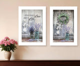 Set Of Two Love and Memories White Framed Print Wall Art - Homeroots - Flyclothing LLC