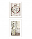 Set Of Two Our Family Blossoms 1 White Framed Print Wall Art - Homeroots - Flyclothing LLC