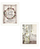 Set Of Two Our Family Blossoms White Framed Print Wall Art - Homeroots - Flyclothing LLC