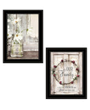 Set Of Two Our Family Blossoms Black Framed Print Wall Art - Homeroots - Flyclothing LLC