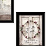 Set Of Two Our Family Blossoms Black Framed Print Wall Art - Homeroots - Flyclothing LLC
