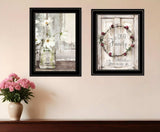 Set Of Two Our Family Blossoms Black Framed Print Wall Art - Homeroots - Flyclothing LLC