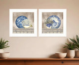 Set Of Two The Farmhouse Blues 1 White Framed Print Wall Art - Homeroots - Flyclothing LLC