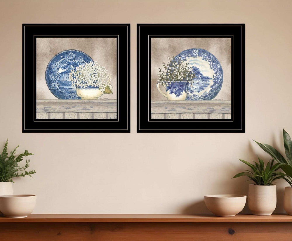 Set Of Two The Farmhouse Blues Black Framed Print Wall Art - Homeroots - Flyclothing LLC