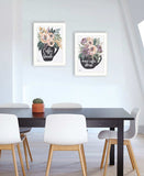 Set Of Two Coffee And Flowers White Framed Print Kitchen Wall Art - Homeroots - Flyclothing LLC