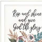 Set Of Three Rise and Shine White Framed Print Kitchen Wall Art - Homeroots - Flyclothing LLC