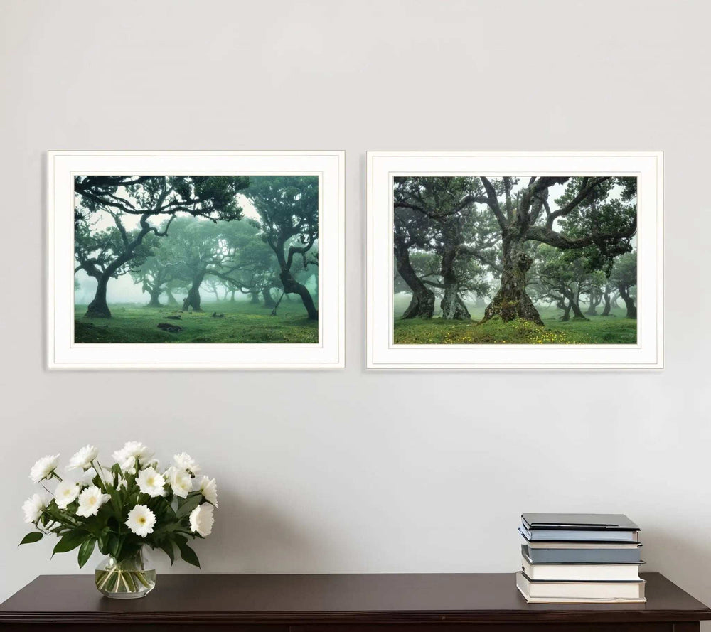 Set Of Two Enchanted Forest 1 White Framed Print Wall Art - Homeroots - Flyclothing LLC