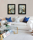 Set Of Two Marsh Herons I and Sea II Black Framed Print Wall Art - Homeroots - Flyclothing LLC