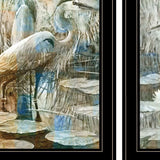 Set Of Two Marsh Herons I and Sea II Black Framed Print Wall Art - Homeroots - Flyclothing LLC
