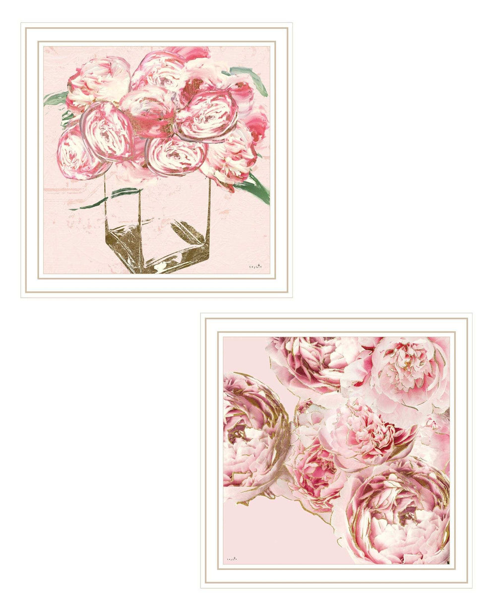 Set Of Two The Peonies 2 White Framed Print Wall Art - Homeroots - Flyclothing LLC