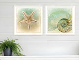 Set Of Two The Sea I and Sea II 2 White Framed Print Wall Art - Homeroots - Flyclothing LLC