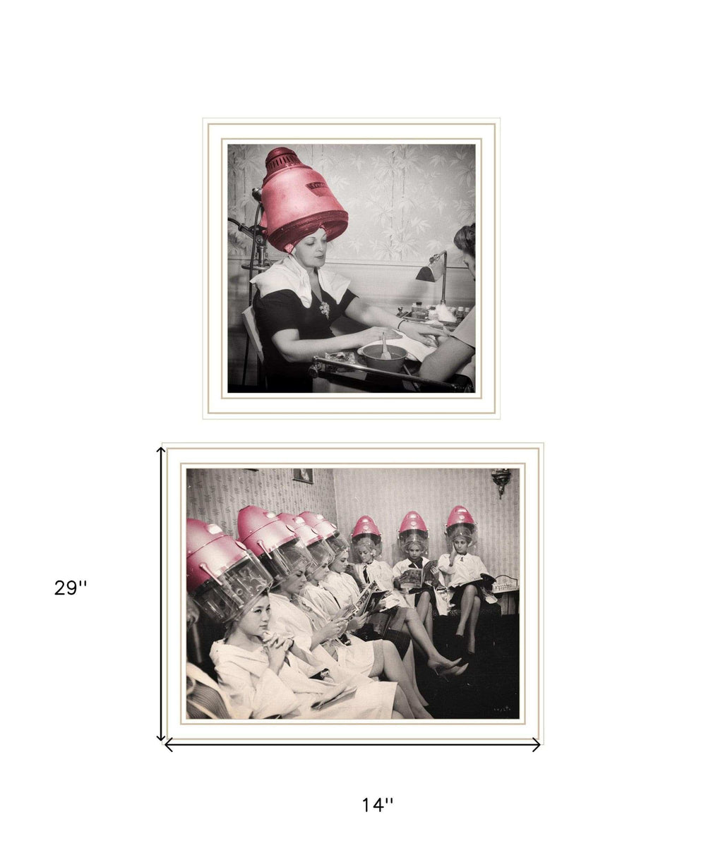 Set Of Two The Salon White Framed Print Wall Art - Homeroots - Flyclothing LLC