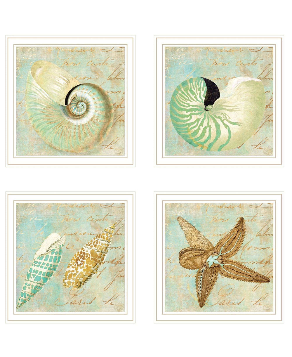 Set Of Four Ocean 2 White Framed Print Wall Art - Homeroots - Flyclothing LLC