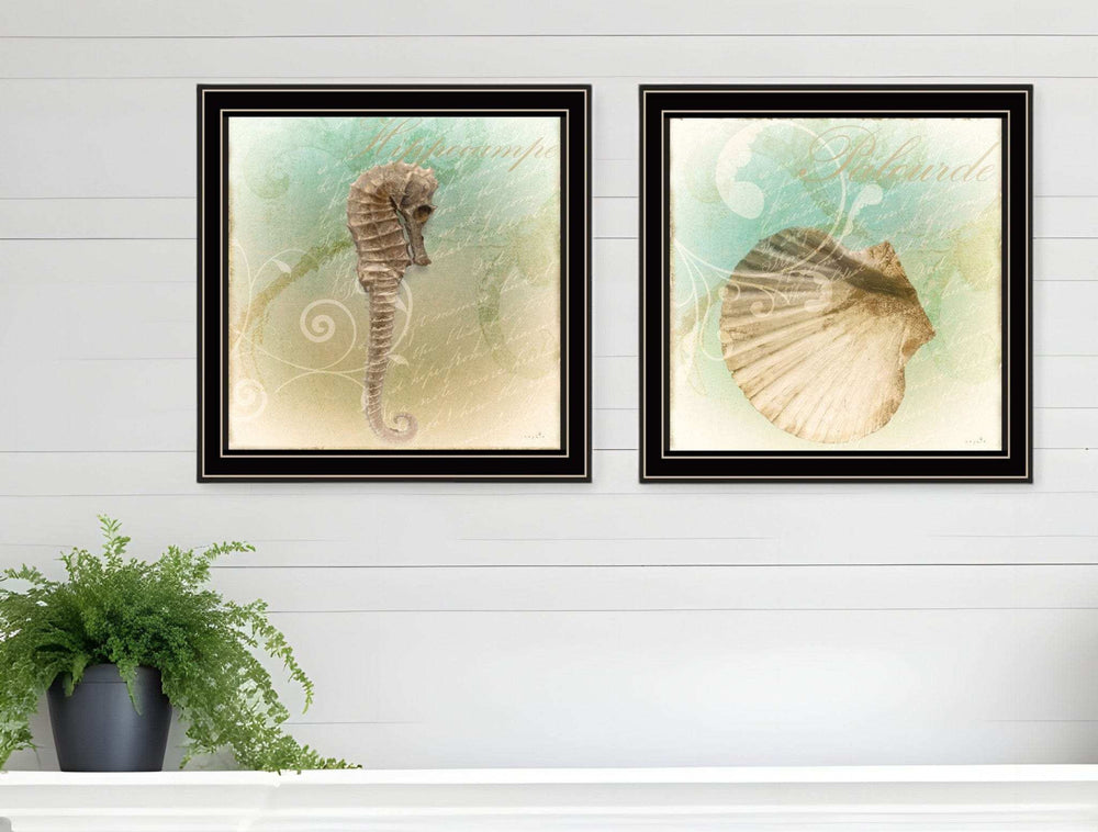 Set Of Two The Sea III and Sea IV 1 Black Framed Print Wall Art - Homeroots - Flyclothing LLC
