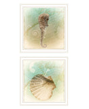 Set Of Two The Sea III and Sea IV 2 White Framed Print Wall Art - Homeroots - Flyclothing LLC