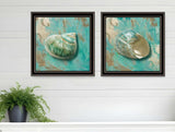 Set Of Two Azurica I and Sea II 1 Black Framed Print Wall Art - Homeroots - Flyclothing LLC