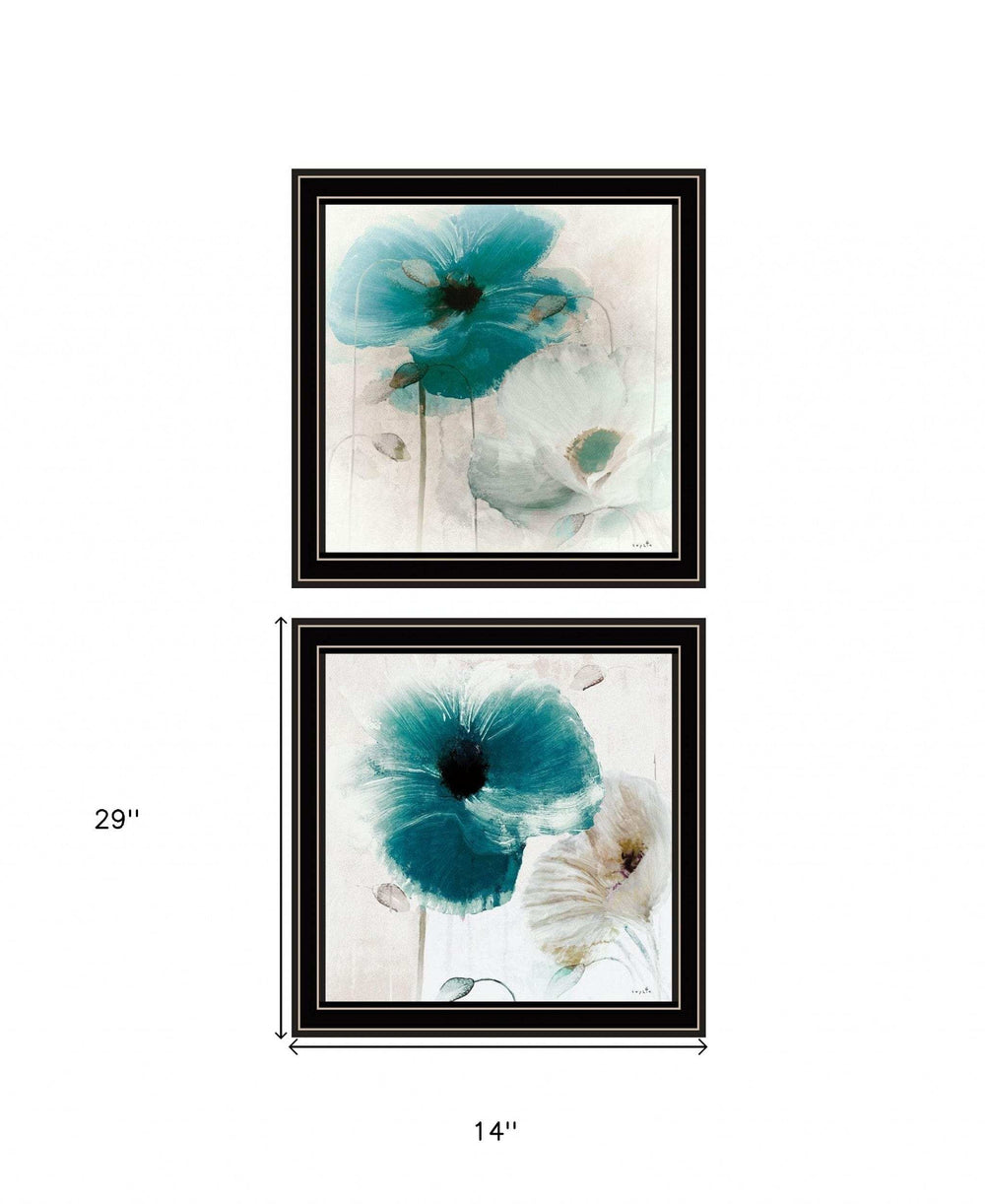 Set Of Two Poppy 1 Black Framed Print Wall Art - Homeroots - Flyclothing LLC