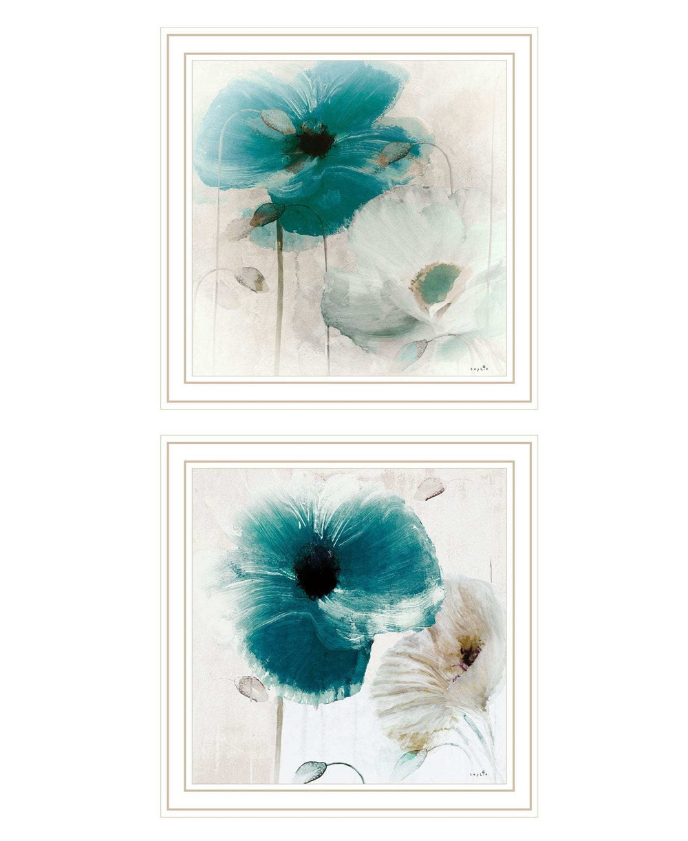 Set Of Two Poppy 2 White Framed Print Wall Art - Homeroots - Flyclothing LLC