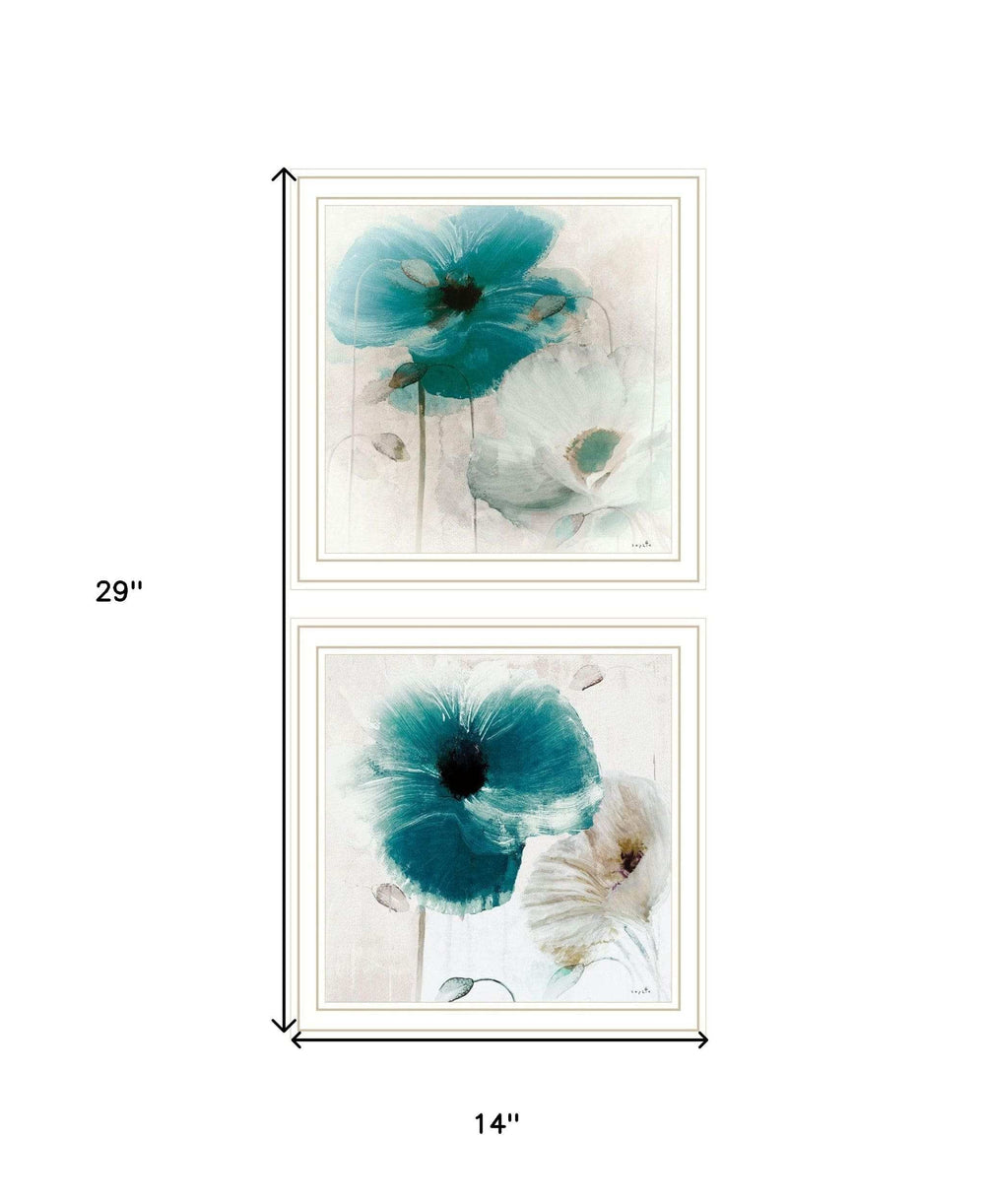 Set Of Two Poppy 2 White Framed Print Wall Art - Homeroots - Flyclothing LLC