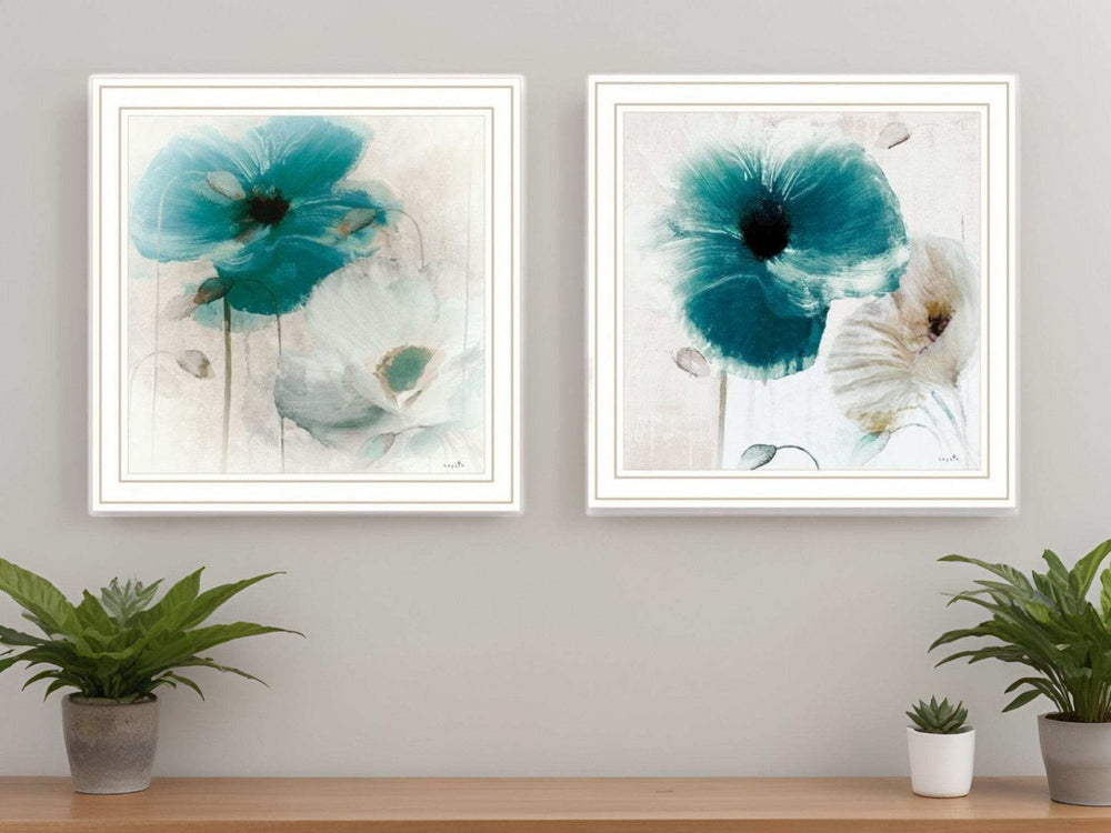 Set Of Two Poppy 2 White Framed Print Wall Art - Homeroots - Flyclothing LLC