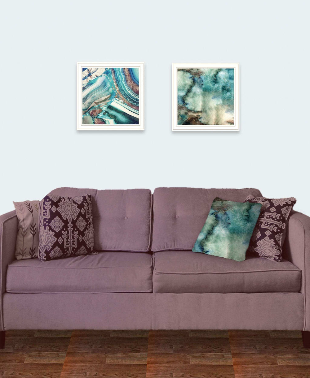 Set Of Two Earth tones I and Sea II 2 White Framed Print Wall Art - Homeroots - Flyclothing LLC