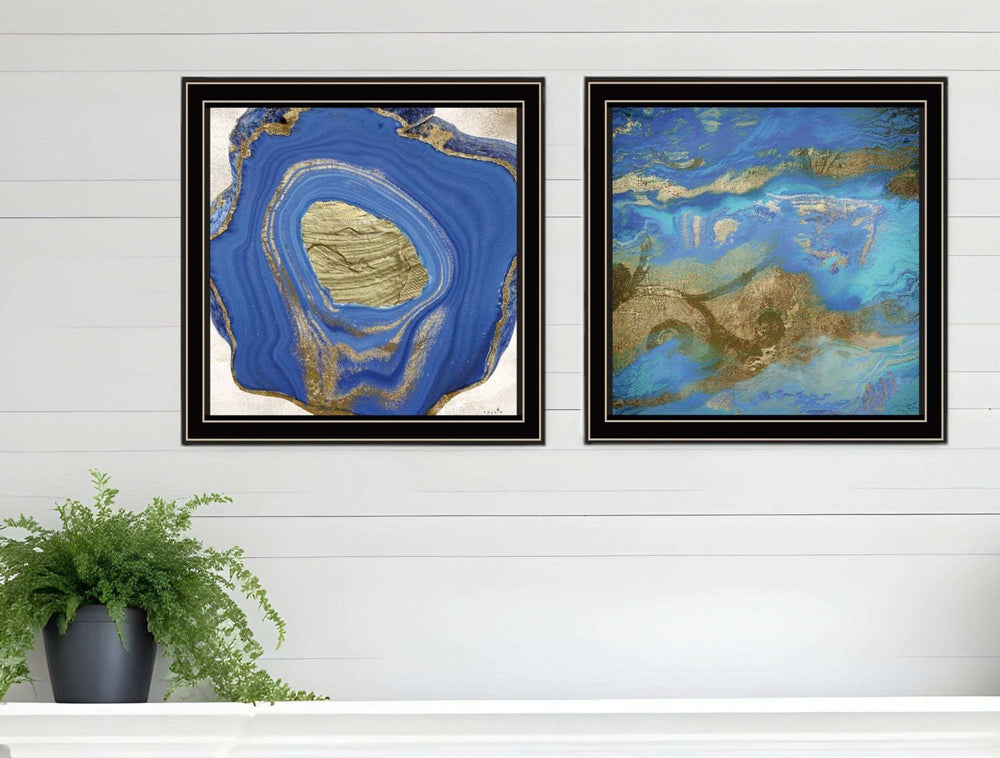 Set Of Two Perisse Cobalt 1 Black Framed Print Wall Art - Homeroots - Flyclothing LLC