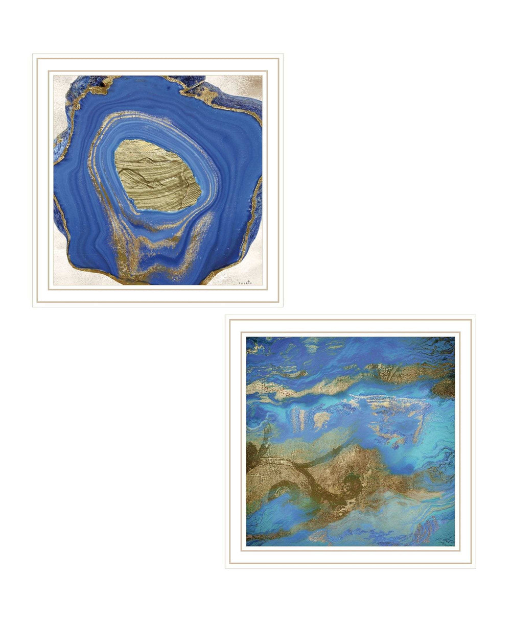 Set Of Two Perisse Cobalt 2 White Framed Print Wall Art - Homeroots - Flyclothing LLC
