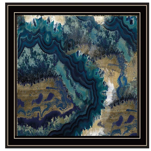 Set Of Three Deep Blue 1 Black Framed Print Wall Art - Homeroots - Flyclothing LLC