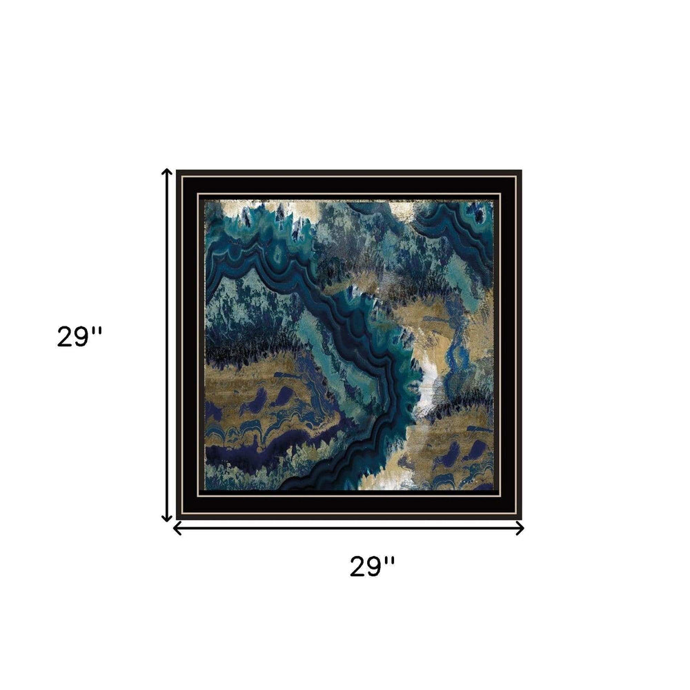 Set Of Three Deep Blue 1 Black Framed Print Wall Art - Homeroots - Flyclothing LLC