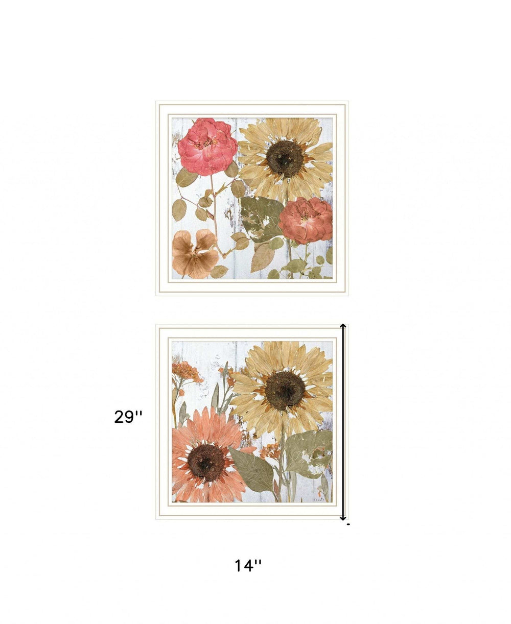 Set Of Two Earth to Petals 2 White Framed Print Wall Art - Homeroots - Flyclothing LLC