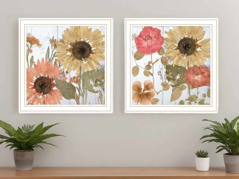 Set Of Two Earth to Petals 2 White Framed Print Wall Art - Homeroots - Flyclothing LLC