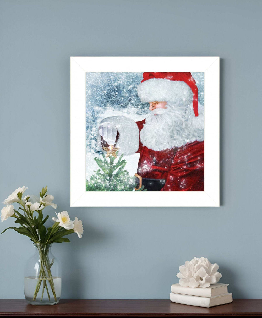 Santas Tree Star 1 White Framed Print Wall Art - Homeroots - Flyclothing LLC