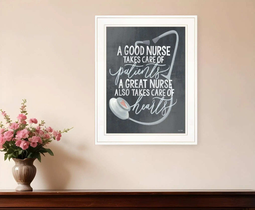A Nurses Heart 1 White Framed Print Wall Art - Homeroots - Flyclothing LLC