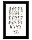 Flower Alphabet 2 Black Framed Print Wall Art - Homeroots - Flyclothing LLC