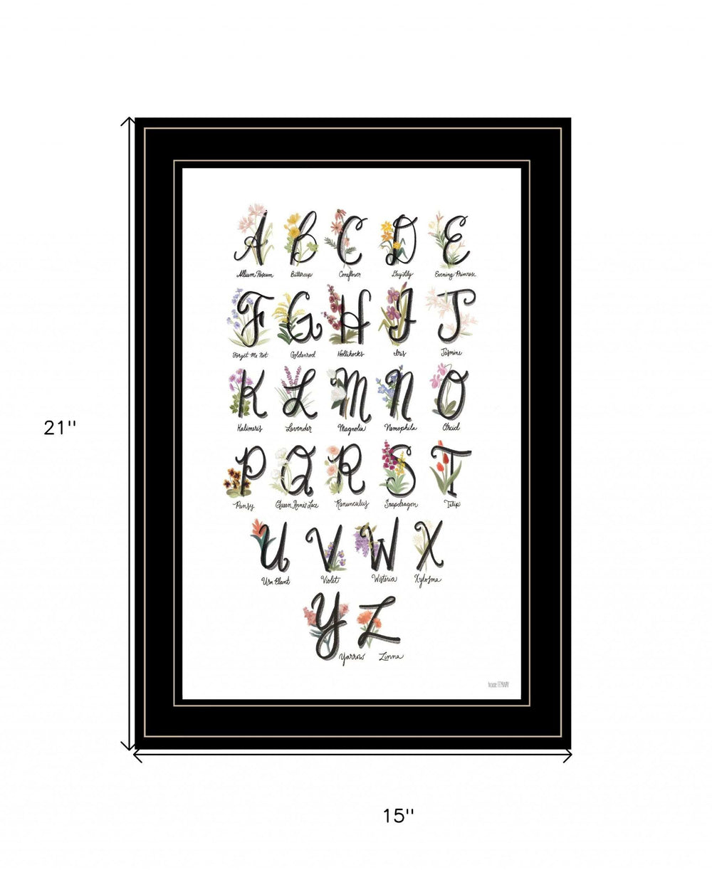Flower Alphabet 2 Black Framed Print Wall Art - Homeroots - Flyclothing LLC