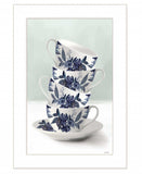 Tea Tower Blue 1 White Framed Print Kitchen Wall Art - Homeroots - Flyclothing LLC