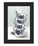 Tea Tower Blue 2 Black Framed Print Kitchen Wall Art - Homeroots - Flyclothing LLC